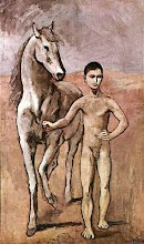 Boy leading horse by Picasso