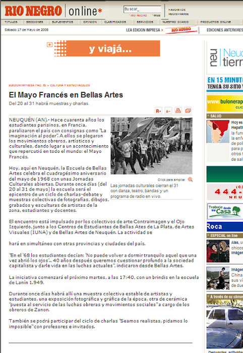 Articulo publicado en el Diario Rio Negro el 17/05/2008