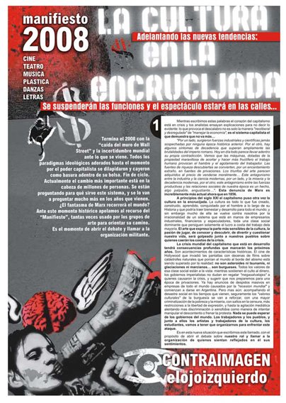 Portada del manifiesto 2008 "La cultura en la encrucijada"