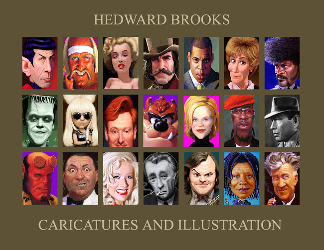 h. edward brooks celebrities,  caricature, portrait and sports illustration