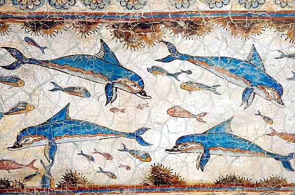 Αποτέλεσμα εικόνας για τοιχογραφια δελφινια κνωσσος