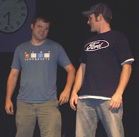 JJ & Tim on stage after hearing they won 2nd place