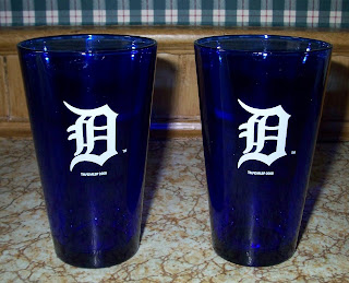 Blue Detroit Tigers glasses