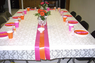 decorated table at Alie's shower