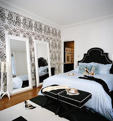 My daughter wants a black & white room! Found this at Brabourne Farm. How lovely!
