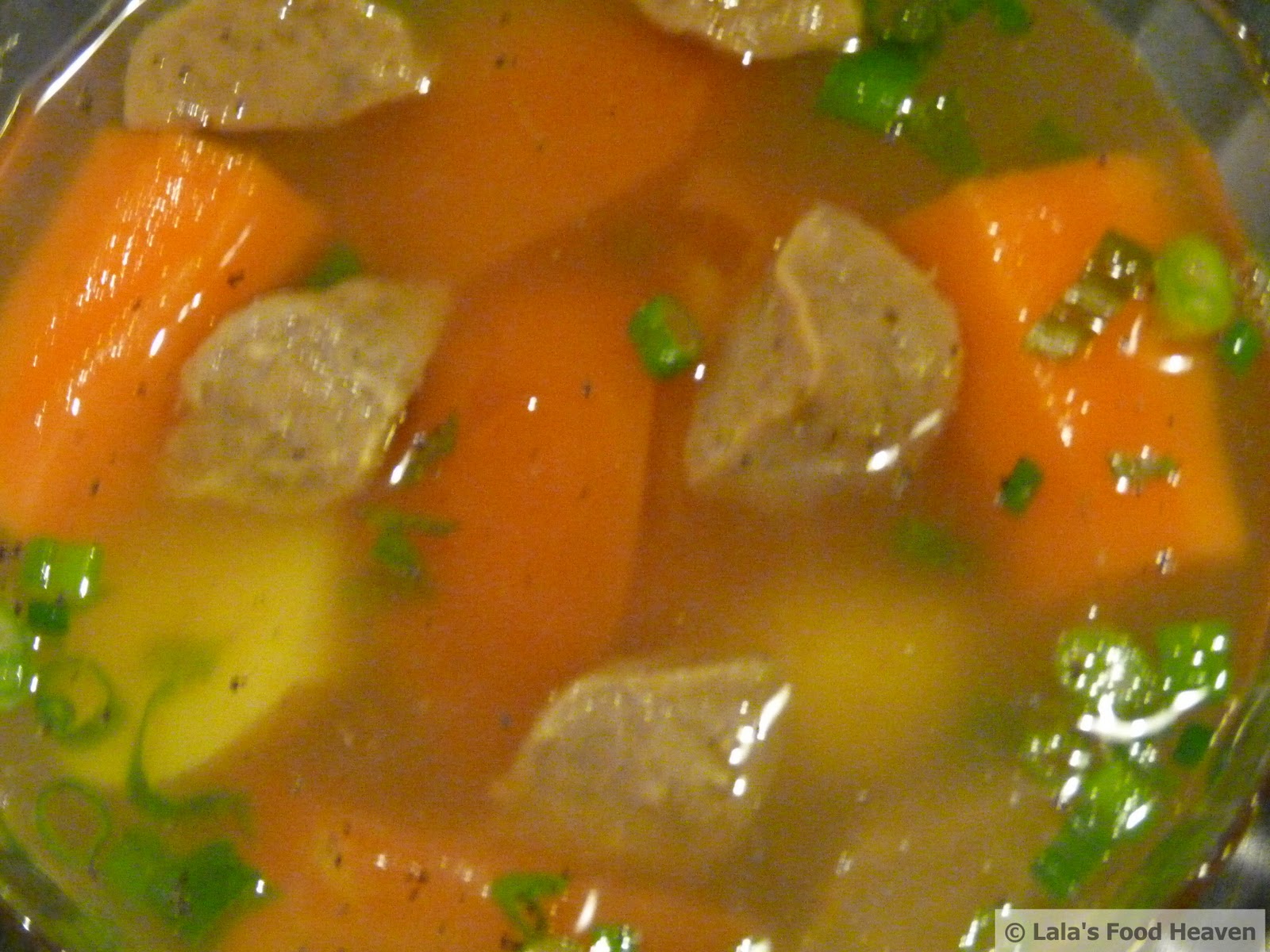 Lala’s Food Heaven Chicken Broth with Beef Balls