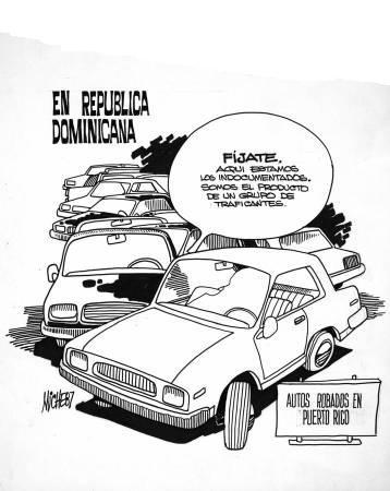 Caricatura o dibujo editorial de Miche Medina en la colección archivo Biblioteca Digital Puertorriqueña de la Universidad de Puerto Rico, Recinto de Río Piedras.