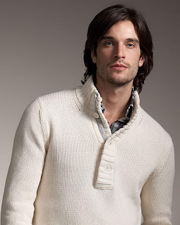 Mens Fashion Chunky Knit Sweater Plaid Shirt