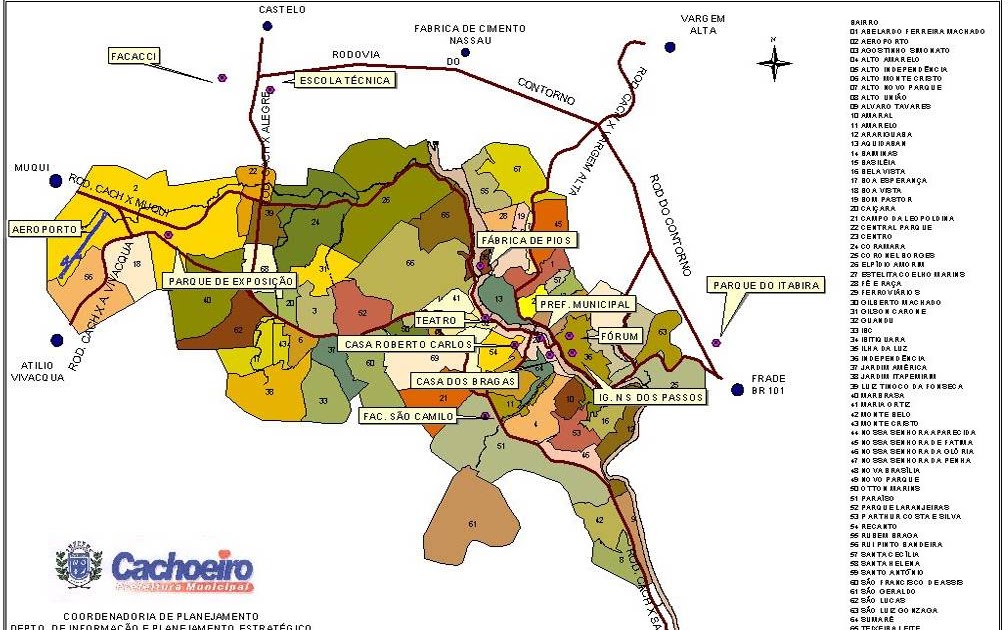 Cachoeiro de Itapemirim ES MAPA COM OS BAIRROS E PRINCIPAIS PONTOS DE CACHOEIRO DE ITAPEMIRIM Cachoeiro de Itapemirim ES MAPA COM OS BAIRROS E PRINCIPAIS PONTOS DE CACHOEIRO DE ITAPEMIRIM