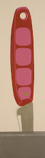 PINK KNIFE – 2008. Dibujo acrílico sobre tela. 310x90 cm. Ana Mercedes Hoyos