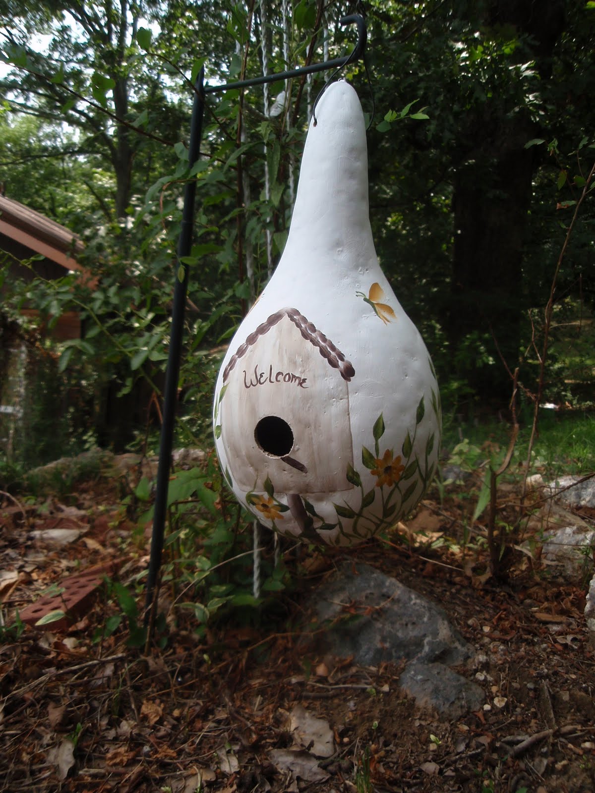 Steph's Paint Studio Painted Gourd Birdhouse