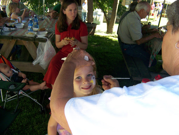 Getting an eagle face-painting