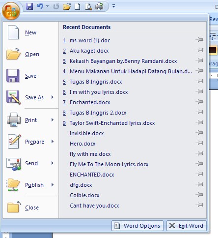 Bonjour, Mademoiselle: Materi TIK Kelas 7 : Mengenal Microsoft Word 2007