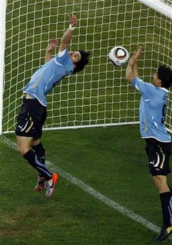 URUGUAYAN LUIS SUAREZ HAND OF SHAMEFUL DESPERATION!