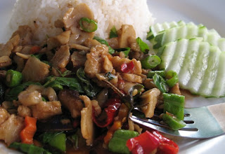 Vegetarian Phad Gaprao close up