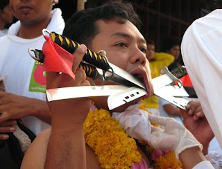 Phuket vegetarian festival - extreme piercing!