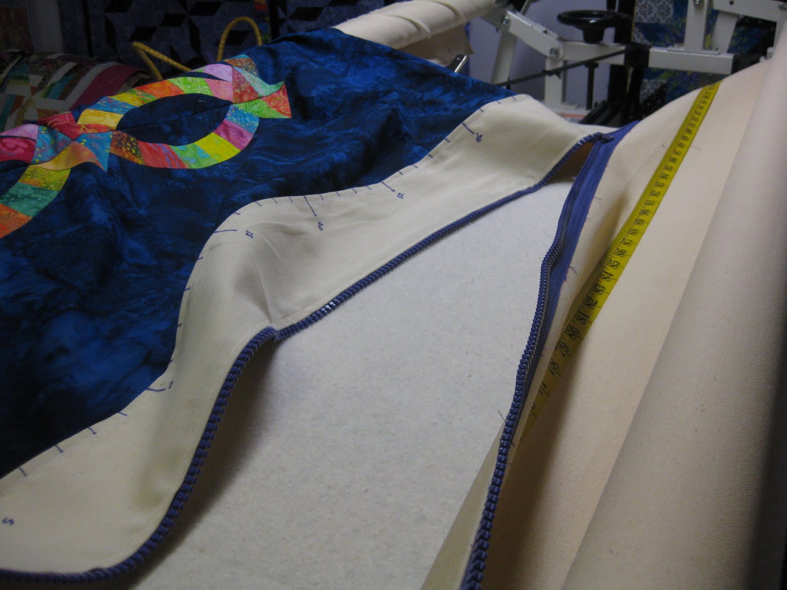 The Quilt Rambler Loading a quilt with zippered leaders and Tensionology!