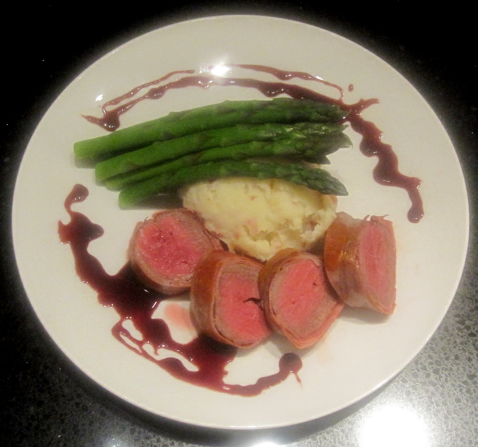 Bubbles n Squeaks Prosciutto Wrapped Lamb Fillet with Pomegranate