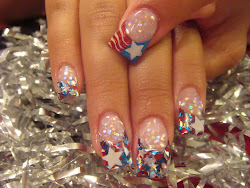 acrylic star nails nail spangled stars painting clear glitter july 4th banner flag using them dollar mixed stripes