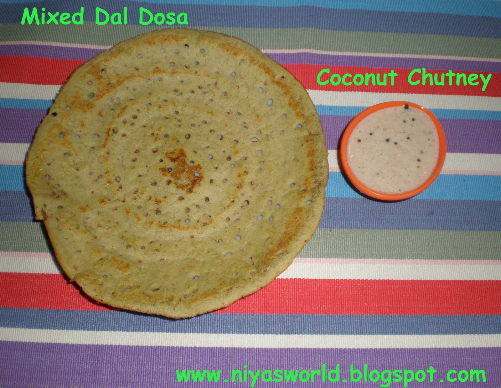 Niya's World Mixed Dal Dosa & Coconut Chutney