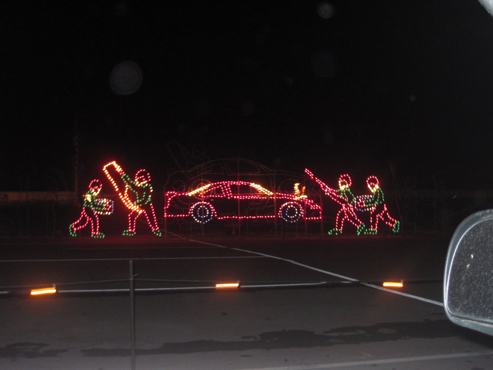 The Nichols Family Bristol Motor Speedway in Christmas lights