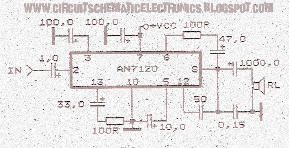 Schematic Audio Power Amplifier with IC AN7120 | DIY Circuit