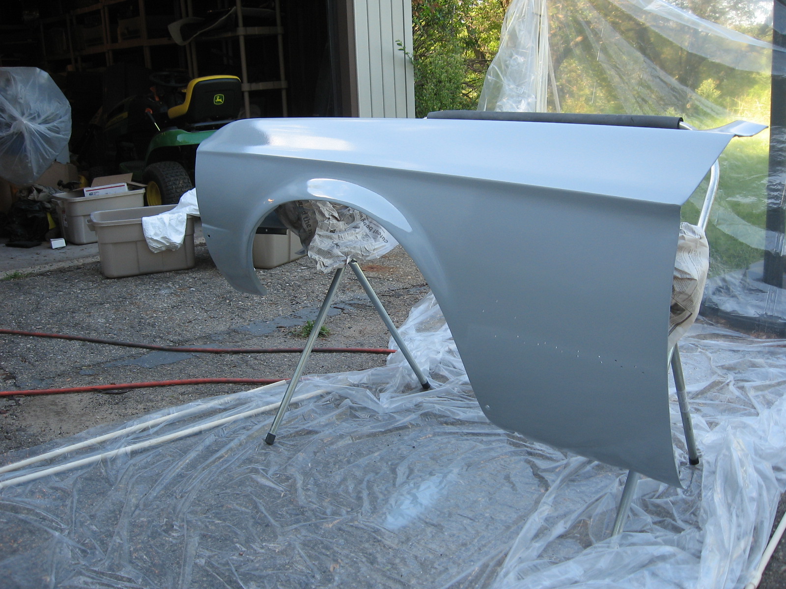 1967 Mustang Restoration Fenders primed