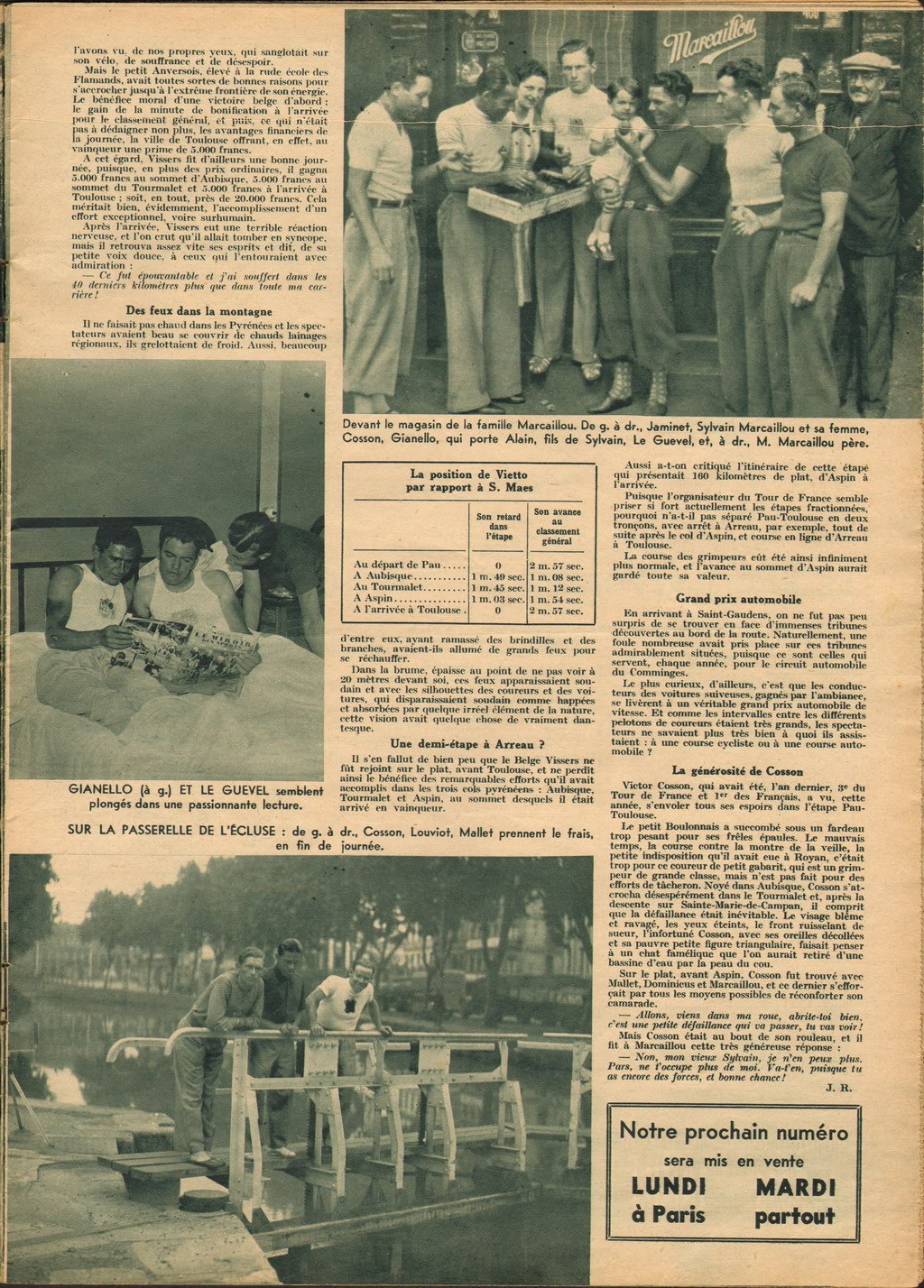 Affiche D'Art 'Tour De France 1939' - Reproduction Archivistique Sur Papier De Qualité, Format 11x17 Pouces