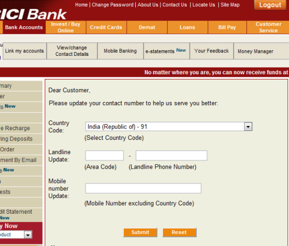 how to activate old icici bank account