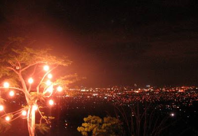 the lights of Metro Manila as seen at night from the hills of Antipolo City, Rizal