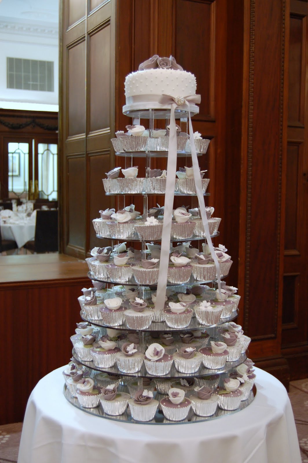 iced Victorian Lilac Cupcake  Wedding  Cake 