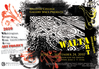 WALT ART poster, advertising that WaltArt opens in the Bellevue College Gallery Space on Wednesday, June 2, 2010, with a reception from 5 - 8 p.m.