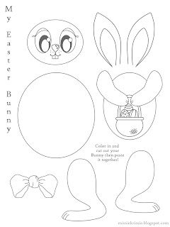 Missie Krissie: Free Easter Bunny Colouring & Cut Out Pages