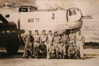 Sergeant Herman Scearce (standing fourth from left) with crewmates