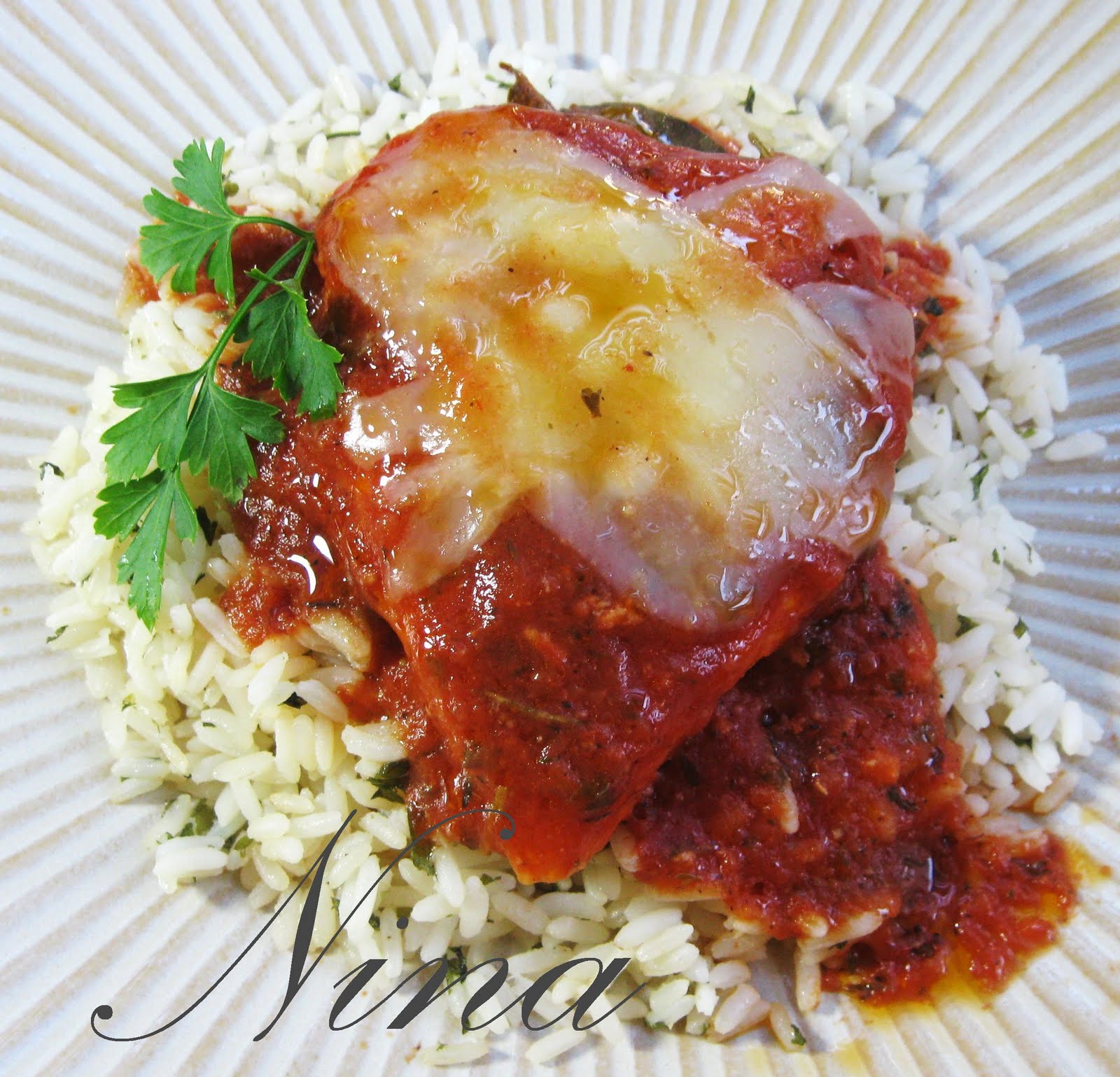 NINA'S RECIPES..... CHICKEN AND RICE WITH TOMATO SAUCE
