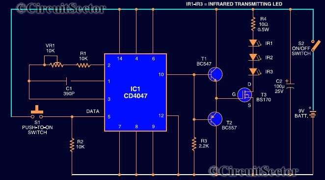 Long Range IR Transmitter Circuit | Top Circuits