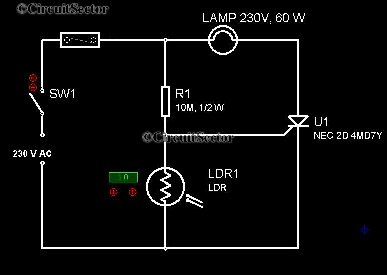 Automatic Night Lamp Circuit | Top Circuits