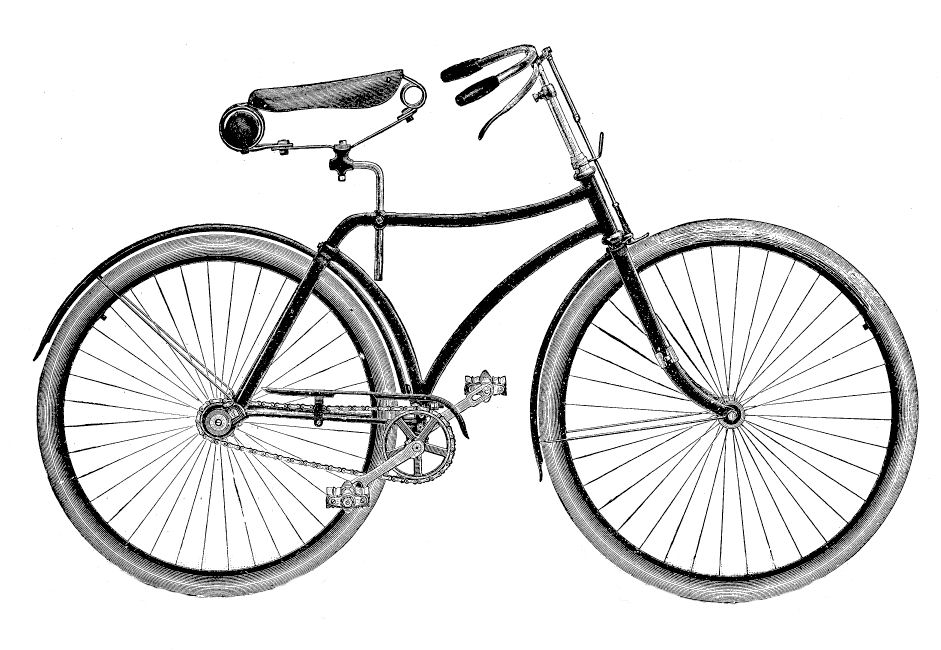 bicycle clipart black and white - photo #13