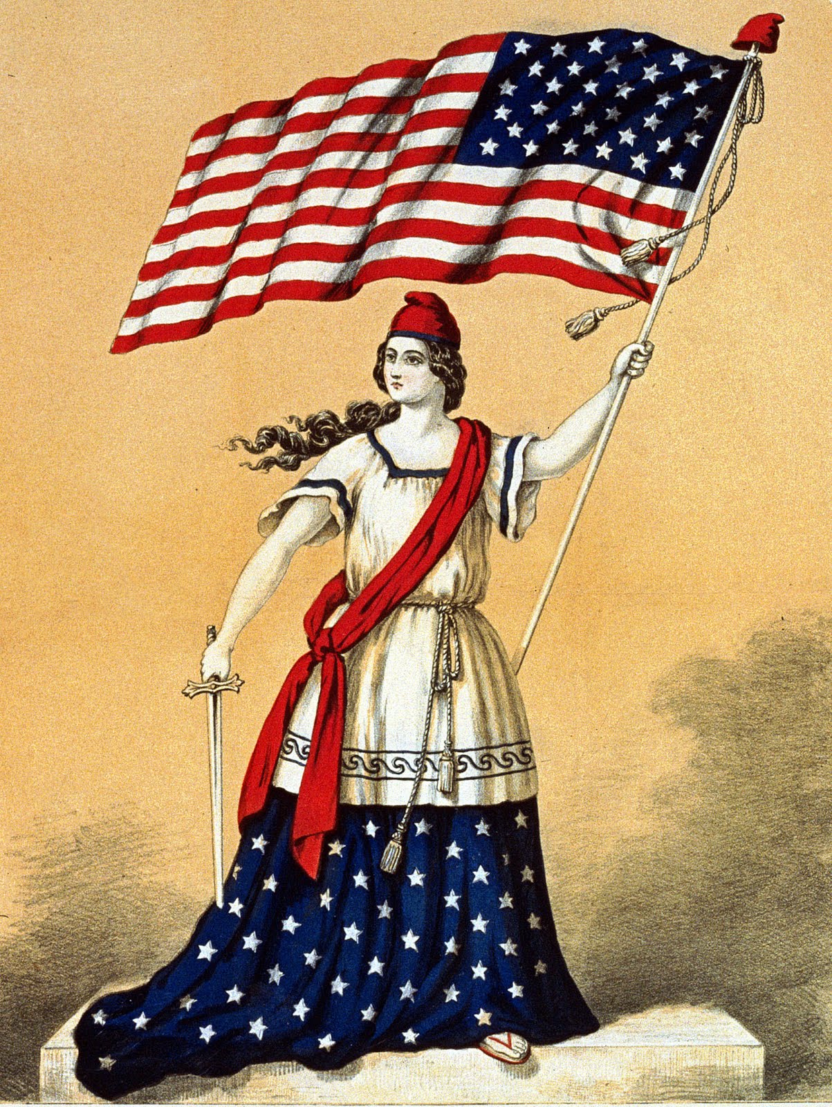 vintage american flag clip art free - photo #2