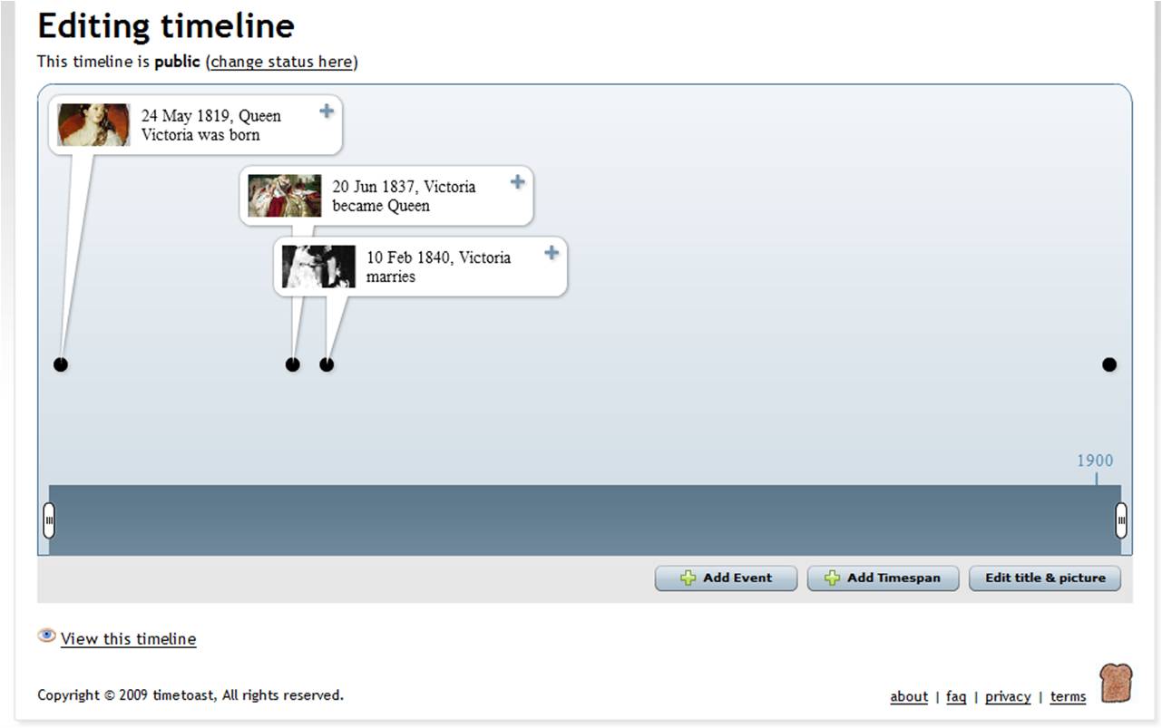 To Infinity and Beyond...: TimeToast - Create timelines