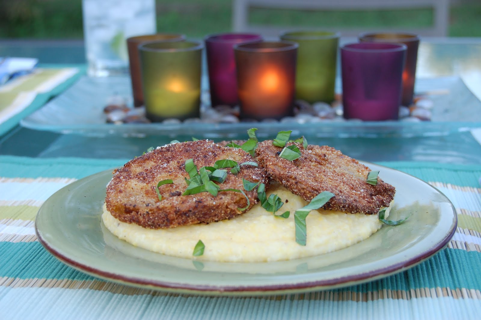 An Annathology of Meals Fried Green Tomatoes with Cheesy Grits