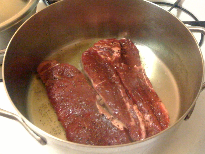 cookng Pan Fried Strip Steak Dinner