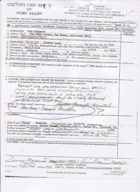 Harbor Discharge Report (Nov. 6, 1974)