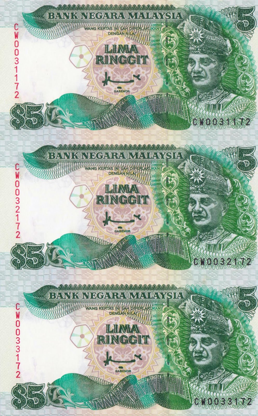 Rm5 Note MS Collection Site: RM5 Uncut Banknote: 3 in 1 PAIR