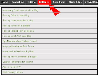 dunia blogger: Pasang Daftar isi pada blog