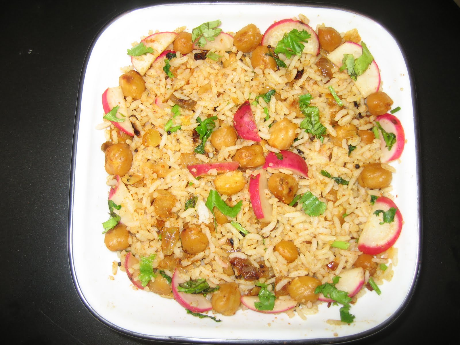 SUMADHURA Chickpeas & RedRaddish Rice(Healthy & Lowfat) and Salad