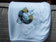 Receving blanket with Applique letter, name and D.O.B.
