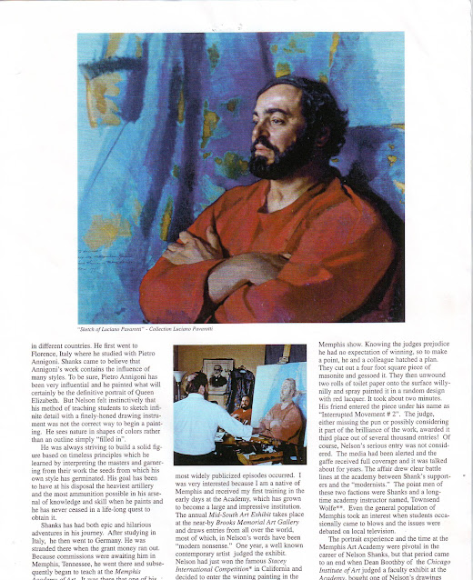 Michael Lane apprentice to Nelson Shanks. Seattle Atelier. Painting of Luciano Pavarotti by Nelson Shanks.