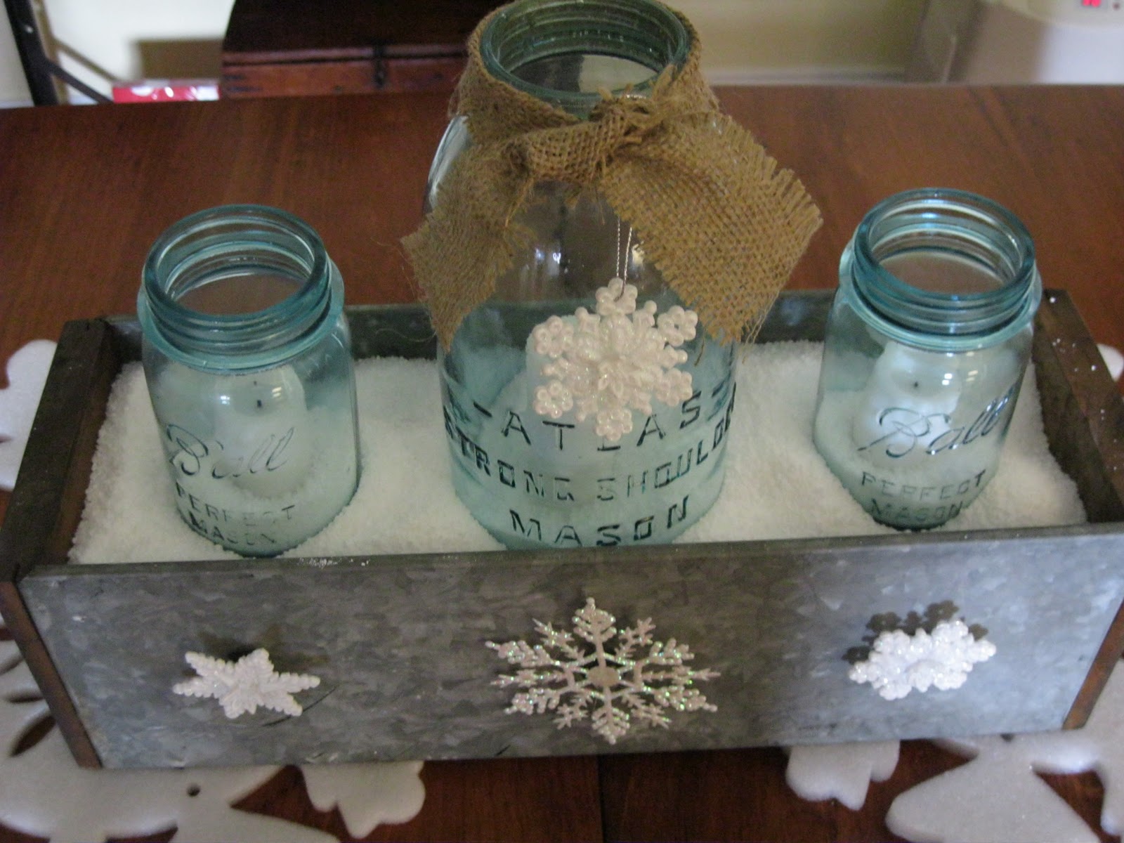 LIFE IN THE 209 Snowy centerpiece for January