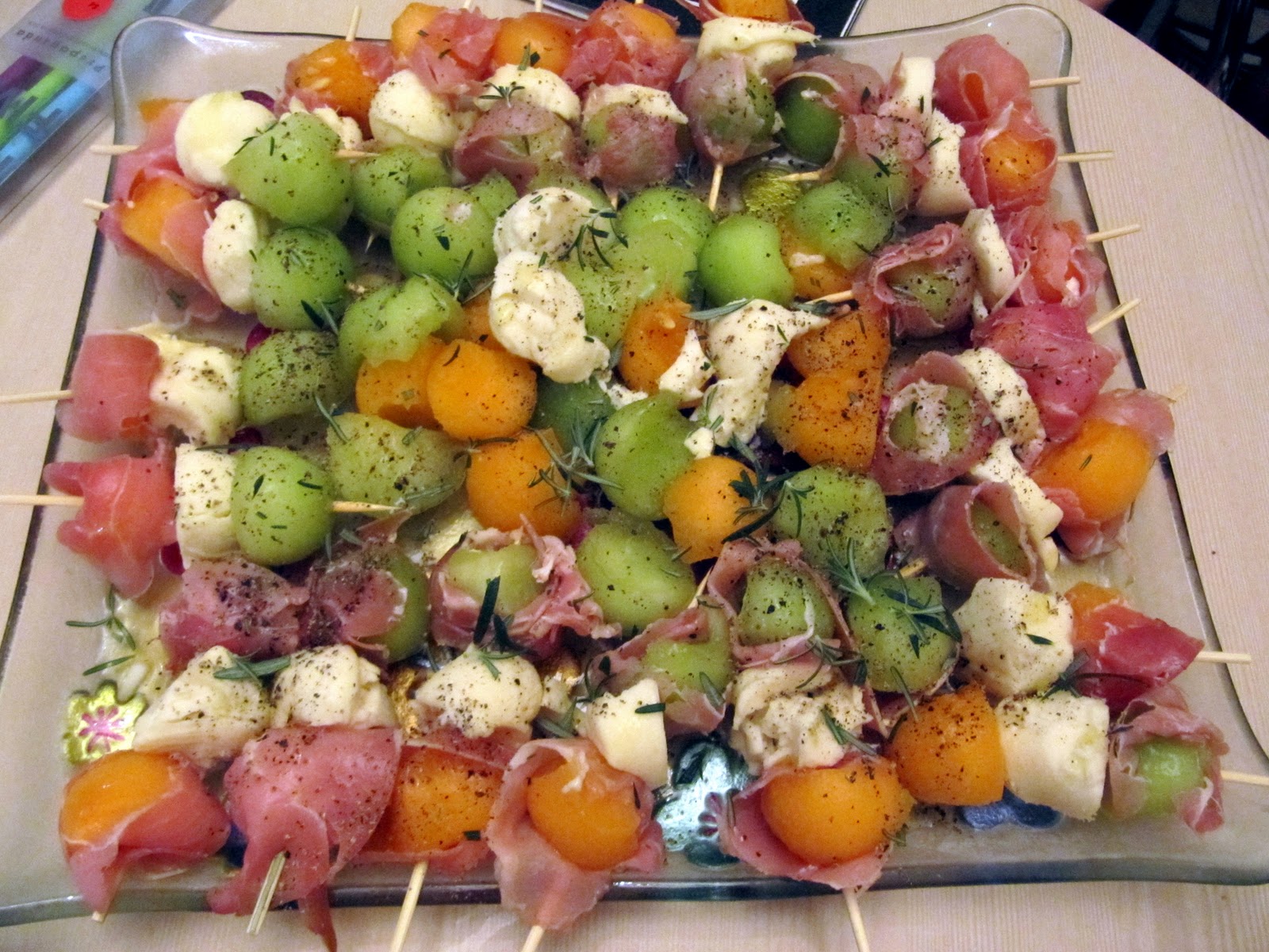 Grad Gastronomy Melon, Mozzarella, and Prosciutto Appetizer